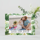 水彩熱帯の緑の写真保存日 セーブザデート (スタンド正面)