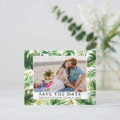 水彩熱帯の緑の写真保存日 ポストカード (スタンド正面)