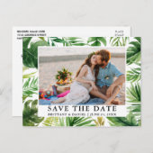 水彩熱帯の緑の写真保存日 ポストカード (正面/裏面)