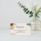 水彩熱帯ウェディングシャワーギフト登録 エンクロージャーカード (スタンド正面)