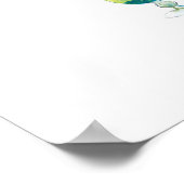 水彩熱帯カクテルアート ポスター (角)