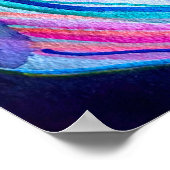 水彩熱帯カンナ葉 ポスター (角)