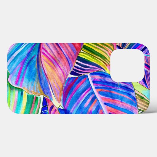 水彩熱帯カンナ葉 Case-Mate iPhoneケース (裏面 (横))