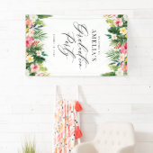 水彩熱帯ガーランズ卒業パーティー 横断幕 (インサイチュ)