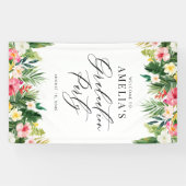 水彩熱帯ガーランズ卒業パーティー 横断幕 (横)