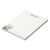 水彩熱帯グリーンセージユーカリ葉 ノートパッド (回転)