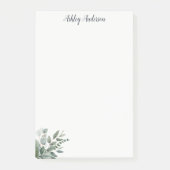 水彩熱帯グリーンセージユーカリ葉 ポストイット (正面)