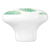 水彩熱帯グリーンモンステラ葉 セラミックノブ (側面)