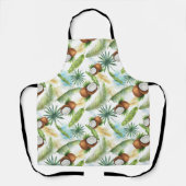 水彩熱帯ココナッツパターン エプロン (正面)