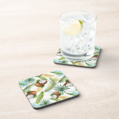 水彩熱帯ココナッツパターン コースター (右側)