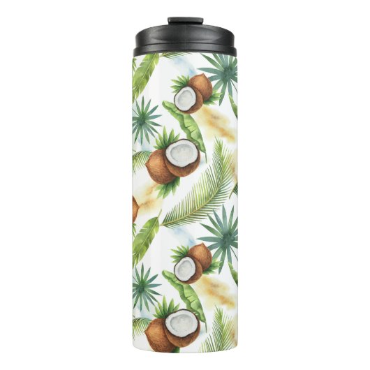水彩熱帯ココナッツパターン タンブラー (正面)