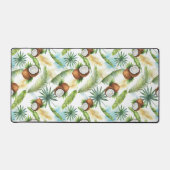 水彩熱帯ココナッツパターン デスクマット (正面)