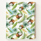 水彩熱帯ココナッツパターン ノートブック (裏面)