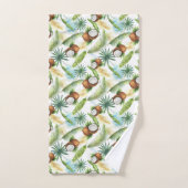 水彩熱帯ココナッツパターン バスタオルセット (ハンドタオル)