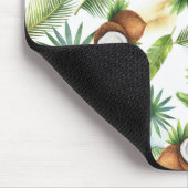 水彩熱帯ココナッツパターン マウスパッド (コーナー)