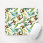 水彩熱帯ココナッツパターン マウスパッド (マウス)