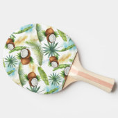 水彩熱帯ココナッツパターン 卓球ラケット (横)