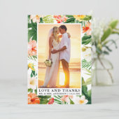 水彩熱帯サンゴフローララブアンドゥ感謝していー サンキューカード (スタンド正面)