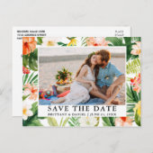 水彩熱帯サンゴフローラ保存日 ポストカード (正面/裏面)