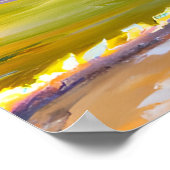 水彩熱帯サンセットビーチ絵画ズポスター ポスター (角)