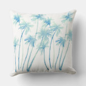 水彩熱帯ターコイズヤシの木 クッション (裏面)