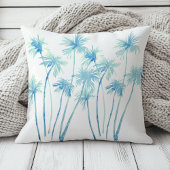 水彩熱帯ターコイズヤシの木 クッション