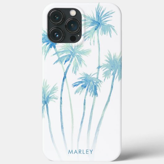 水彩熱帯ターコイズヤシの木 Case-Mate iPhoneケース (裏面)