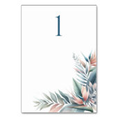 水彩熱帯ドリームズテーブ結婚ルカード テーブルナンバー (裏面)