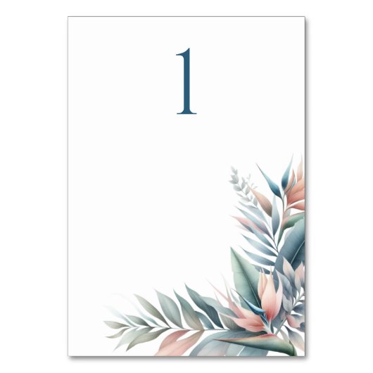 水彩熱帯ドリームズテーブ結婚ルカード テーブルナンバー (正面)