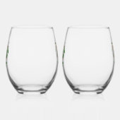 水彩熱帯ハイビスカスサマー結婚式の引き出物 ステムなしワイングラス (左)