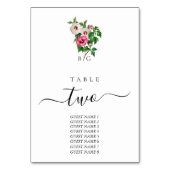 水彩熱帯ハイビスカス結婚夏期 テーブルナンバー (正面)