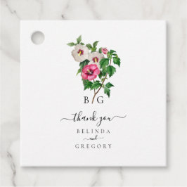 水彩熱帯ハイビスカス結婚夏期 フェイバータグ