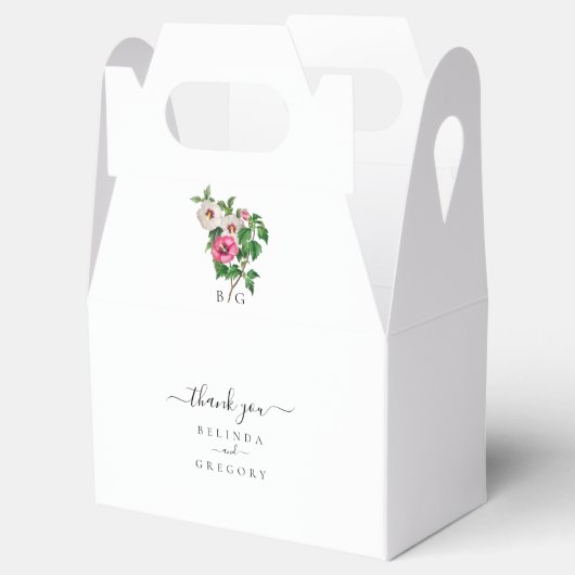 水彩熱帯ハイビスカス結婚夏期 フェイバーボックス (オープン)