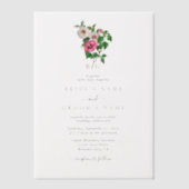 水彩熱帯ハイビスカス結婚夏期 ベラム紙招待状 (正面)