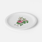 水彩熱帯ハイビスカス結婚夏期 ペーパープレート (アングル)