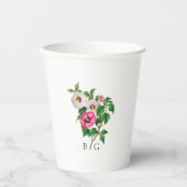 水彩熱帯ハイビスカス結婚夏期 紙コップ (正面)