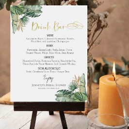 水彩熱帯バチェロレッテドリンクのメニューサイン ポスター