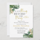 水彩熱帯バチェロレッテ週末の日程 招待状 (正面)