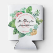 水彩熱帯パイナップルオーキッド結婚式の引き出物 缶クーラー (裏面)