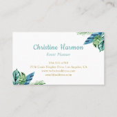 水彩熱帯パイナップルビーチ名刺 名刺 (裏面)