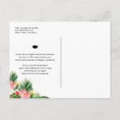 水彩熱帯パターン写真卒業 インビテーションポストカード (裏面)