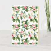 水彩熱帯パターン写真卒業 サンキューカード (裏面)