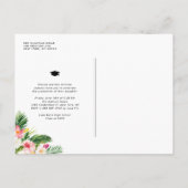 水彩熱帯パターン写真卒業 案内ポストカード (裏面)