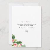 水彩熱帯パターン卒業写真 サンキューカード (裏面)