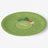 水彩熱帯パター感謝していングリーンID577 ペーパープレート (アングル)