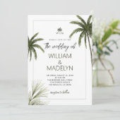水彩熱帯パームツリーズボホ結婚の 招待状 (スタンド正面)