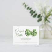 水彩熱帯パームベビーシャワーおむつラッフル エンクロージャーカード (スタンド正面)