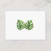 水彩熱帯パームベビーシャワーおむつラッフル エンクロージャーカード (裏面)