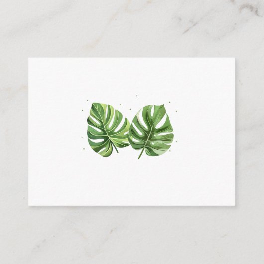 水彩熱帯パームベビーシャワーおむつラッフル エンクロージャーカード (裏面)