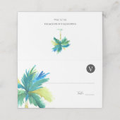 水彩熱帯パーム結婚ツリー プレイスカード (外部開封)